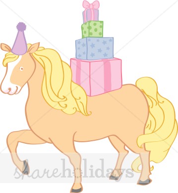 Birthday Pony Clipart   Party Clipart   Backgrounds
