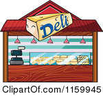 Cartoon Of A Deli Shop Building Facade Royalty Free Vector Clipart By    