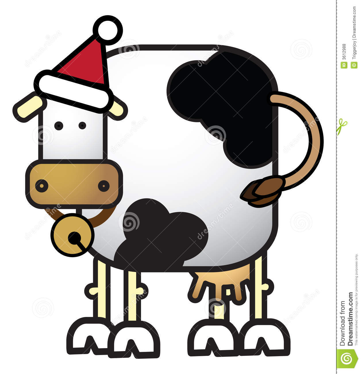Christmas Cow Royalty Free Stock Photos   Image  3612988