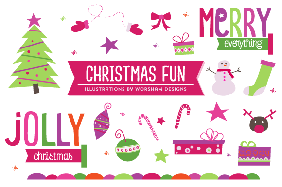 Christmas Fun   Clipart   Illustrations On Creative Market