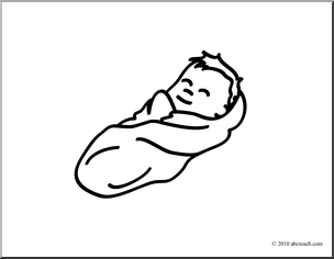Clip Art  Basic Words  Baby B W Unlabeled   Preview 1