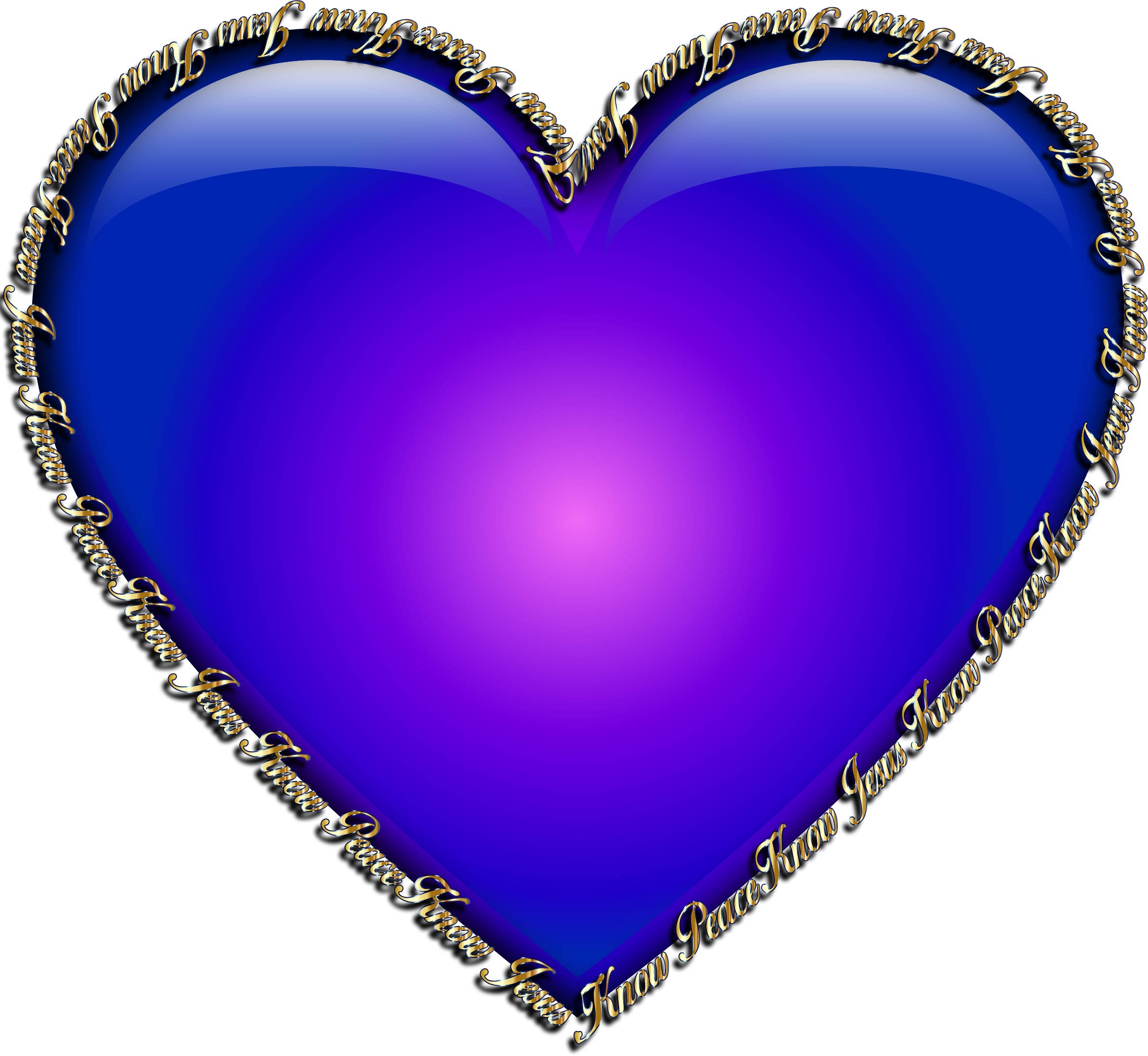 Clipart   Know Jesus Know Peace Heart Blue
