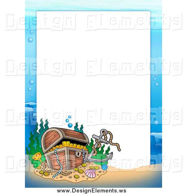 Clipart Of A Sunken Treasure Border Around White Space By Visekart