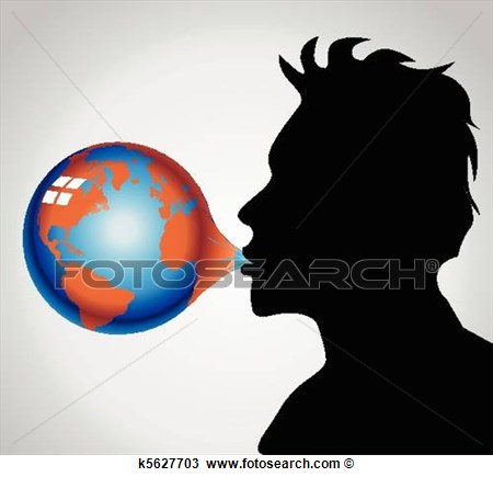 Drawing   Chewing Gum Bubble Earth  Fotosearch   Search Clipart
