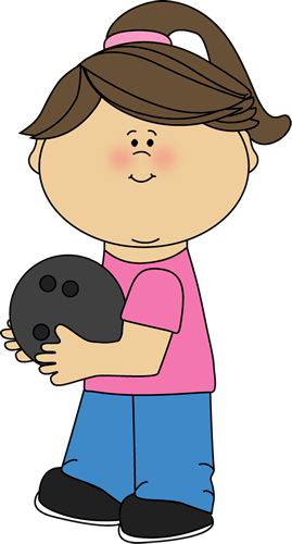 Girl With Bowling Ball Clip Art Image   Girl Holding A Bowling Ball