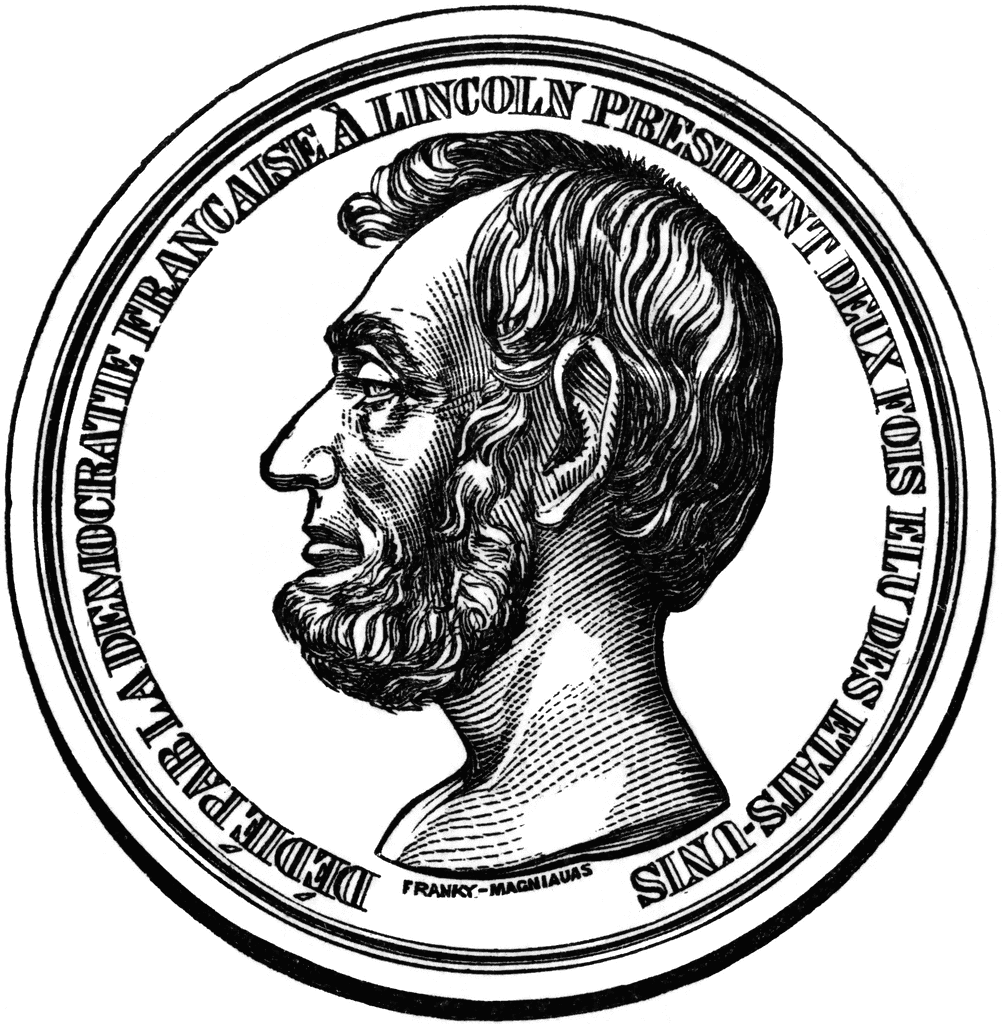 Lincoln Medal From French Democrats  Front    Clipart Etc