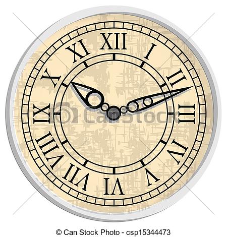 Of Antique Clock Vector Illustration Csp15344473   Search Clipart