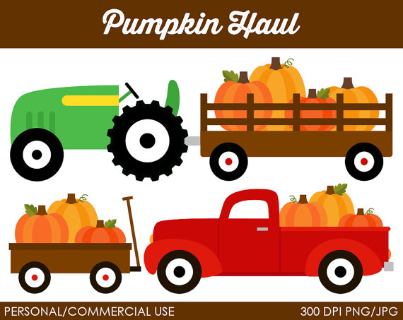 Pumpkin Haul Clipart   Digital Clip Art Graphics For Personal Or