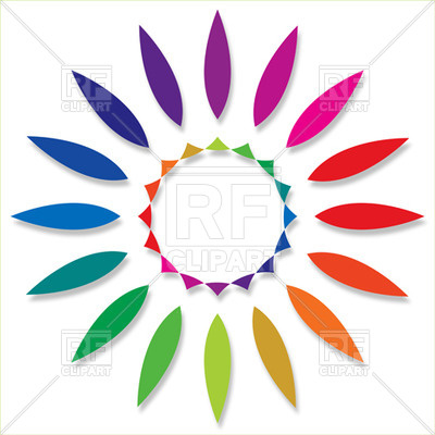Round Color Palette With Petals Download Royalty Free Vector Clipart