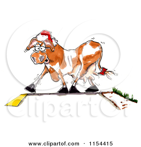 Royalty Free  Rf  Christmas Cow Clipart   Illustrations  1