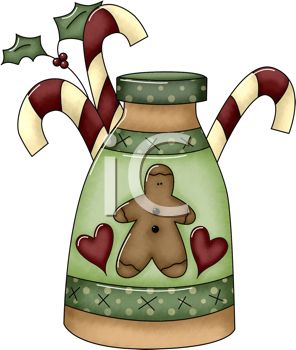 Rustic Christmas Design Of Jar With A Gingerbread Man Design And Candy