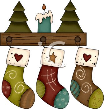 Rustic Christmas Design Of Stocking Hanging On Wooden Pegs   Royalty