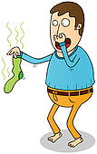 Stinky Person Clip Art Holding Smelly Sock