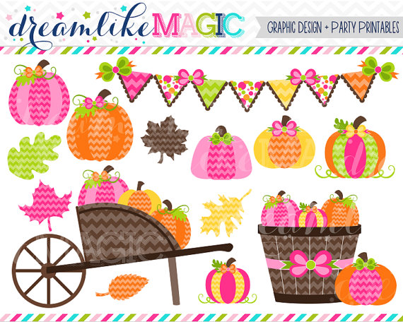 Sweet Pink Pumpkin Patch   Clipart For Personal Or Commercial Use