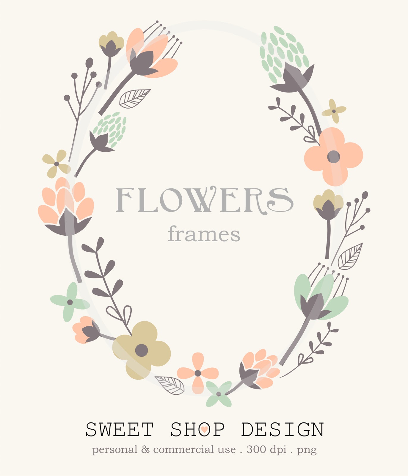 Sweet Shop Design  Flower Border Clip Art Frames Royalty Free Clip