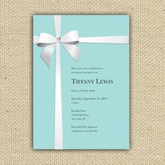 Tiffany And Co  Inspired   Customized Diy Printable Invitations