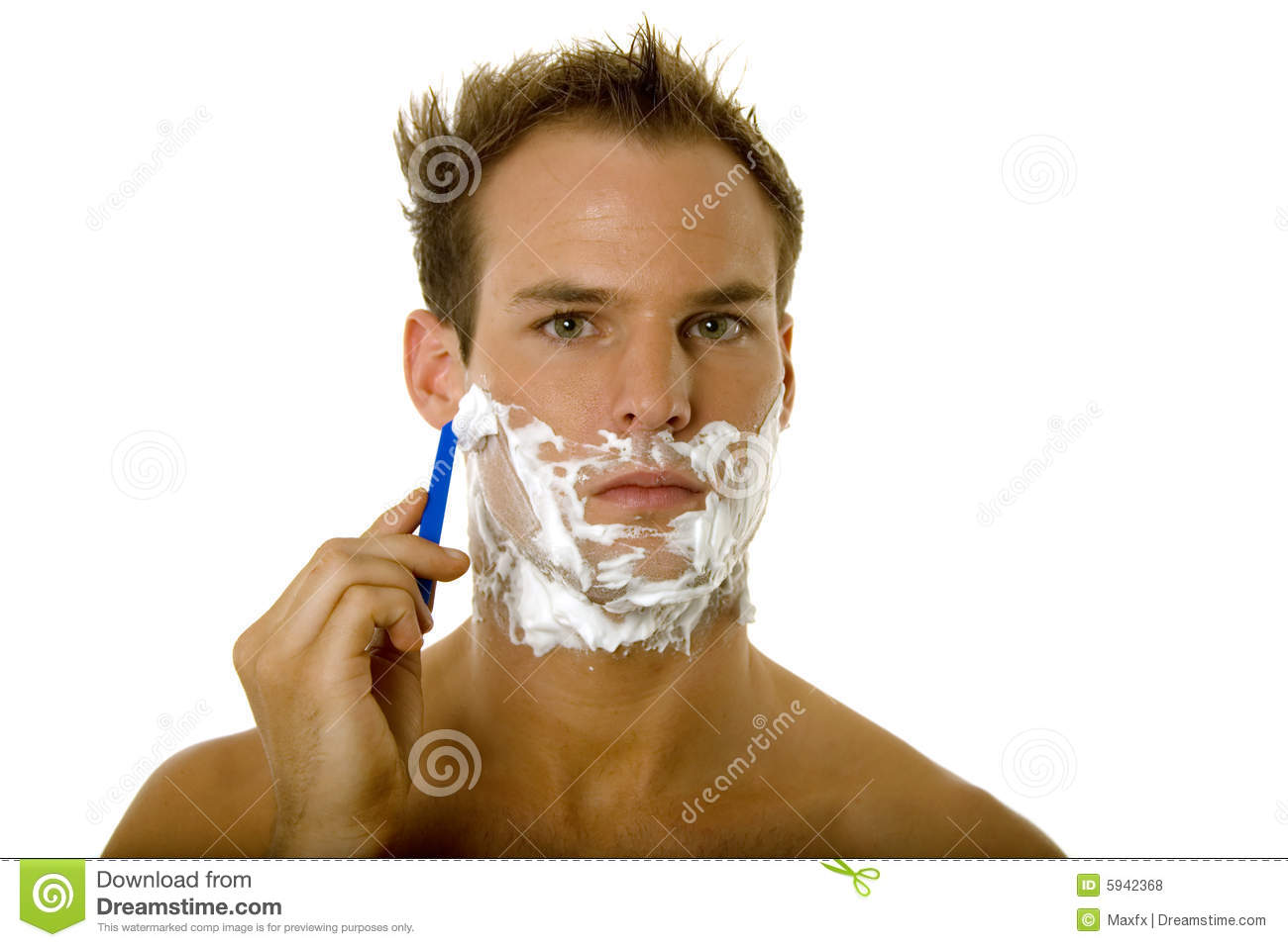 Young Man Shaving His Beard Royalty Free Stock Photos   Image  5942368