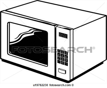 Appliance Kitchen Microwave View Large Clip Art Graphic