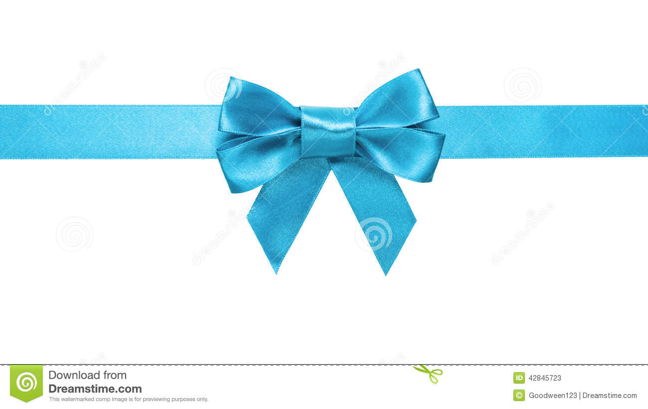 Azure Blue Ribbon Bow Horizontal Border Stock Photo   Image  42845723