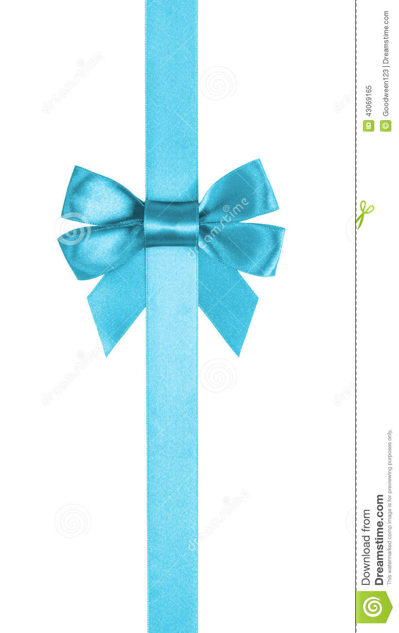 Azure Blue Ribbon Bow Vertical Border Stock Photo   Image  43069165