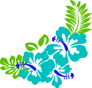 Blue Green Tropical Flowers Clip Art At Clker Com   Vector Clip Art