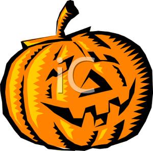 Cartoon Of A Smiling Jack O Lantern   Royalty Free Clipart Picture