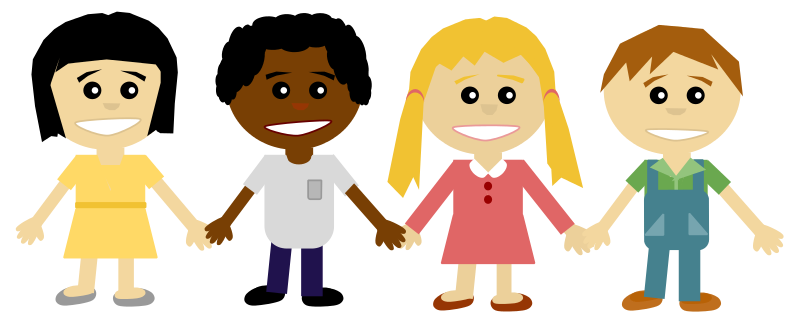     Clip Art Of Children Side By Side Holding Hands Is Perfect For Use