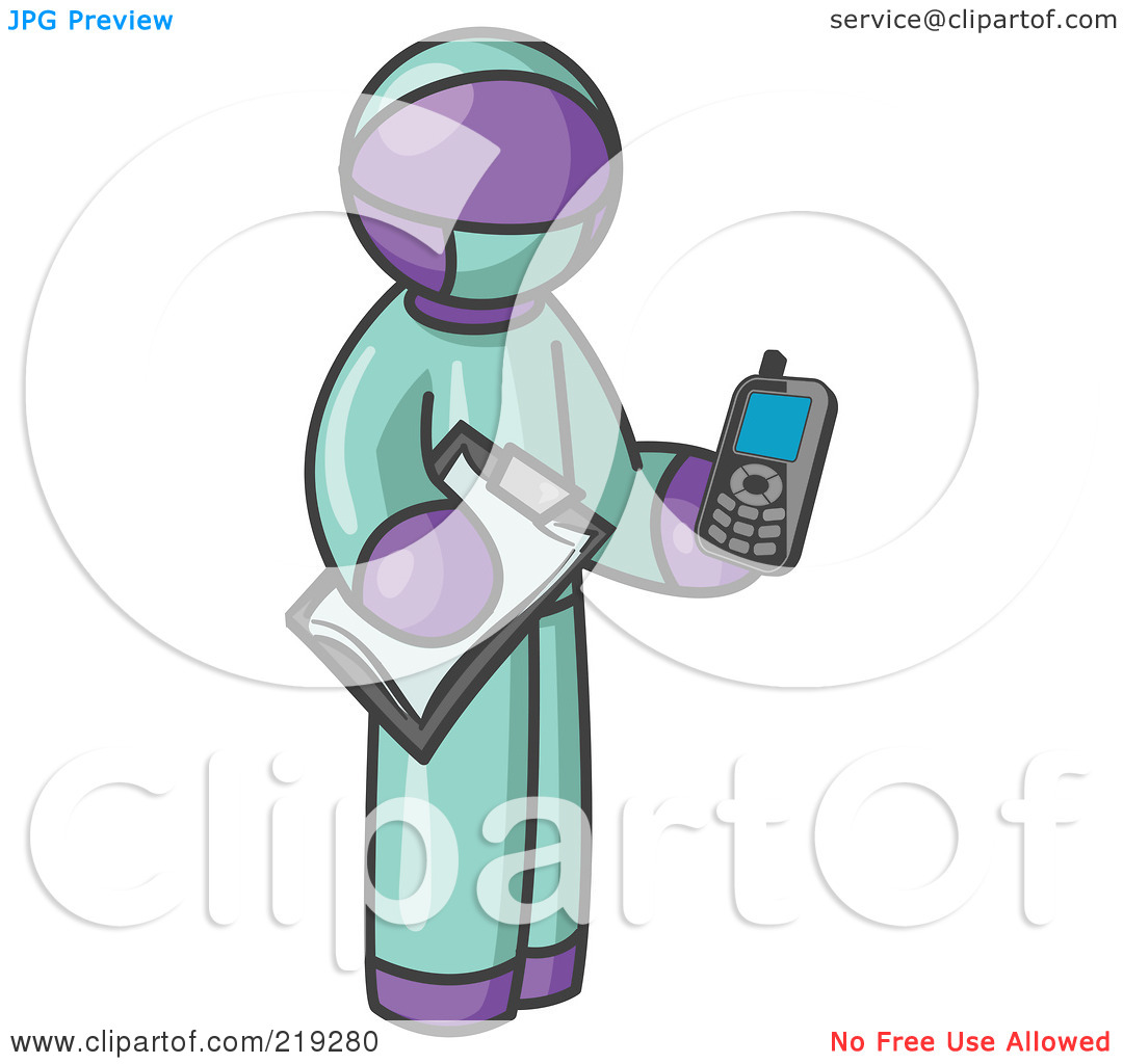 Clipart Illustration Of A Purple Surgeon Man Holding A Clipboard And