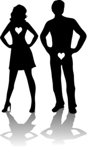 Clipart Image   Male And Female   Man And Woman Standing Side By Side