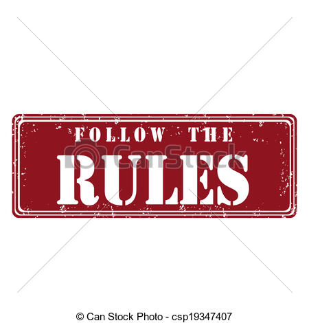 Clipart Of Follow The Rules   Rubber Stamp With Text Follow The Rules    