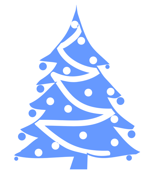 Decorated Christmas Tree  Blue   White    Free Christmas Graphic Link