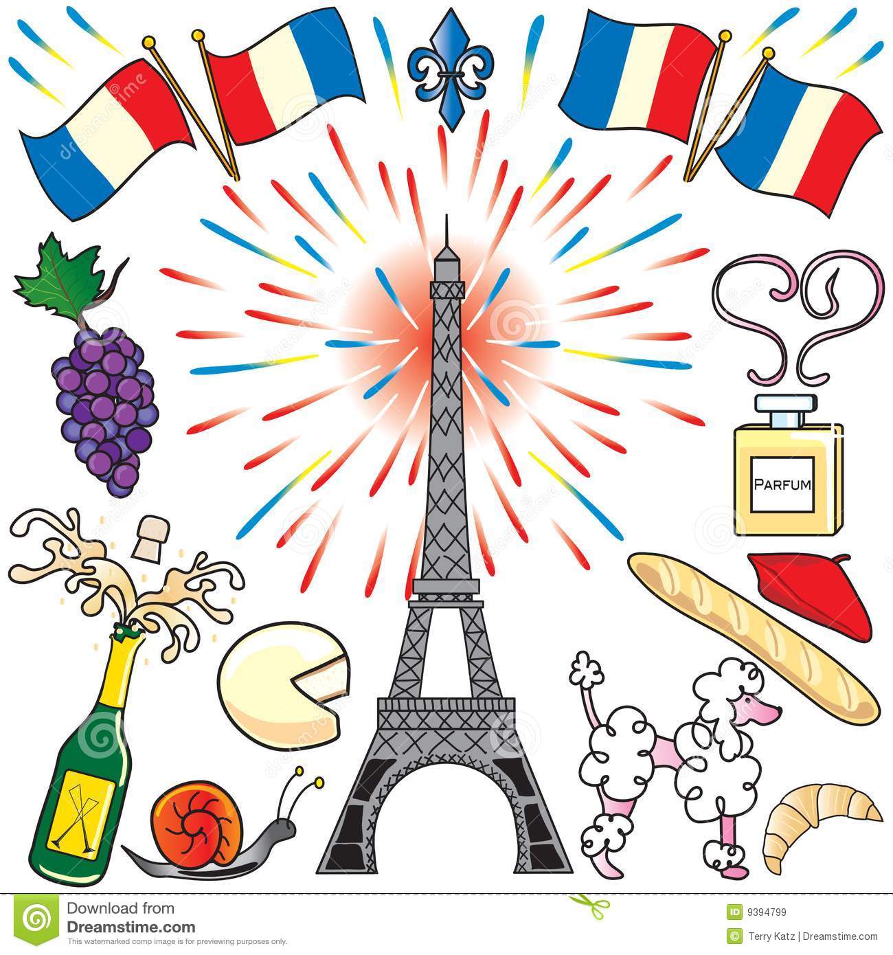 Fireworks French Flags Food And Champagne  Perfect For Bastille Day