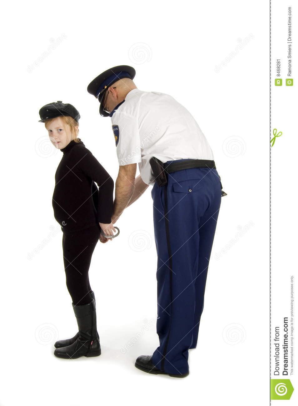 Juvenile Is Been Arrested By A Dutch Police Officer On White