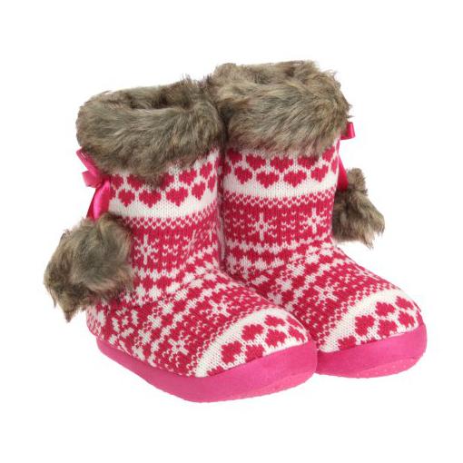 Kids Boot Slippers Patterned Boot Slippers