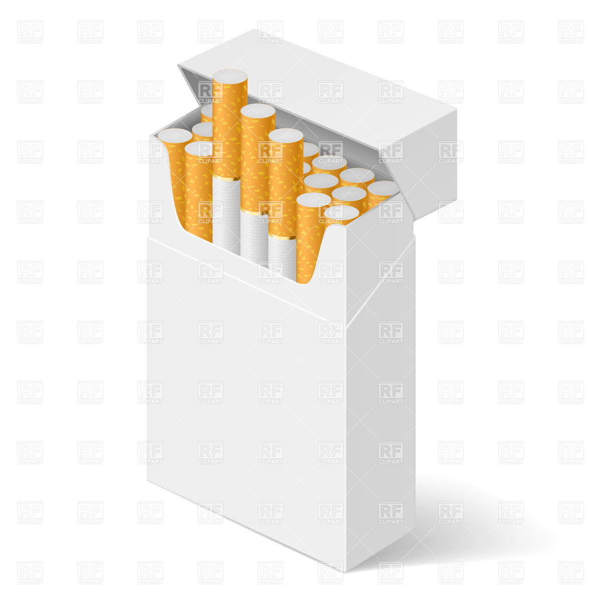 Open Pack Of Cigarettes On White Background Vector