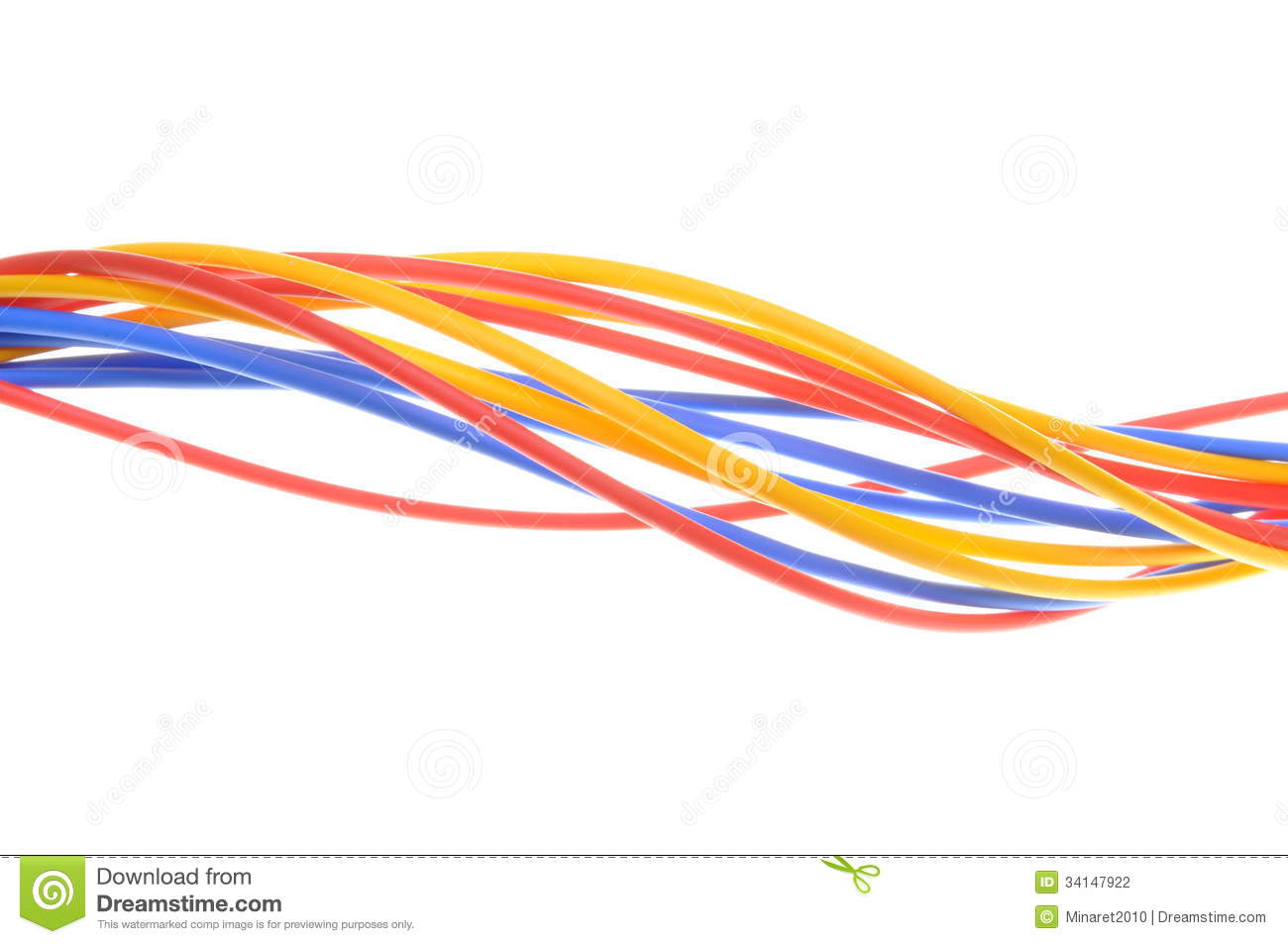 Photography  Colored Wires Used In Electrical And Computer Networks