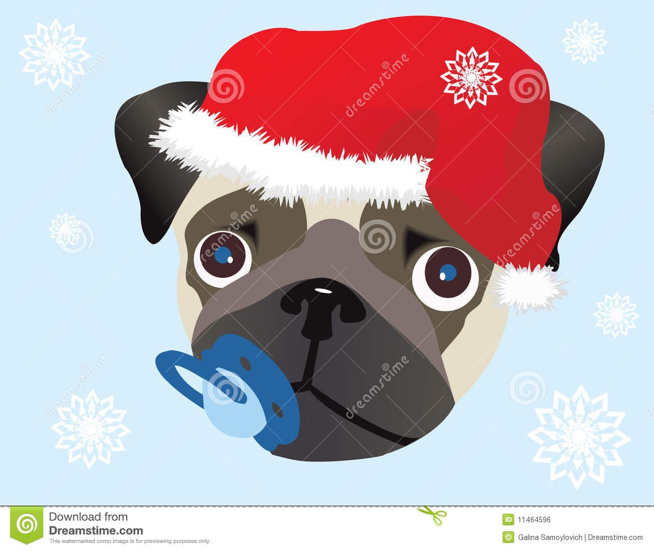 Pug In Christmas Hat Royalty Free Stock Image   Image  11464596