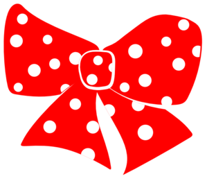 Red Bow With White Polka Dots Clip Art At Clker Com   Vector Clip Art    