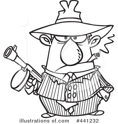 Royalty Free  Rf  Gangster Clipart Illustration By Ron Leishman