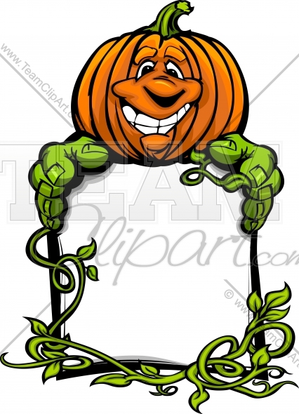 Smiling Pumpkin Halloween Jack O Lantern Holding Sign Cartoon Vector    