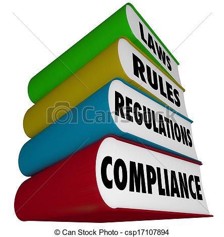 Stock Photo   Compliance Rules Laws Regulations Stack Of Books Manuals