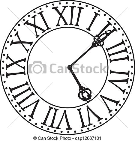 Vector Clipart Of Clock Face   Antique Clock Face Csp12687101   Search    