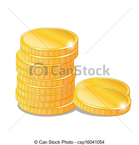 Vector   Stacks Of Gold Coins Vector   Stock Illustration Royalty