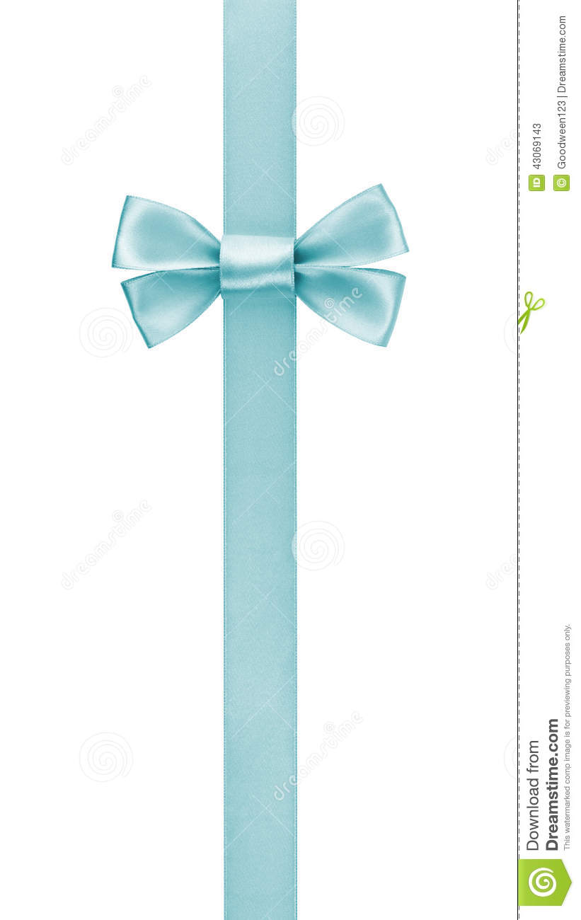 Vertical Border With Light Blue Color Ribbon Bow Stock Photo   Image    