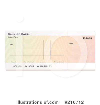 Bank Check Clipart  216712 By Michaeltravers   Royalty Free  Rf  Stock    