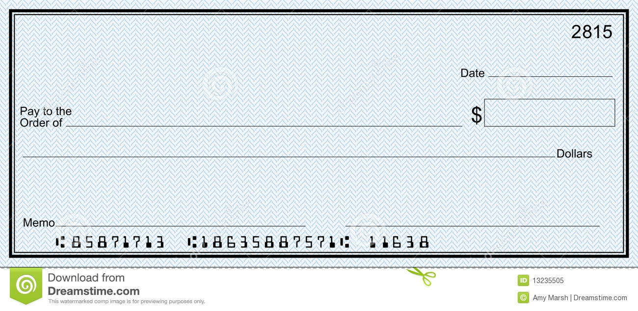 Blank Check With Blue Security Check Background Mr No Pr No 5 8966 36