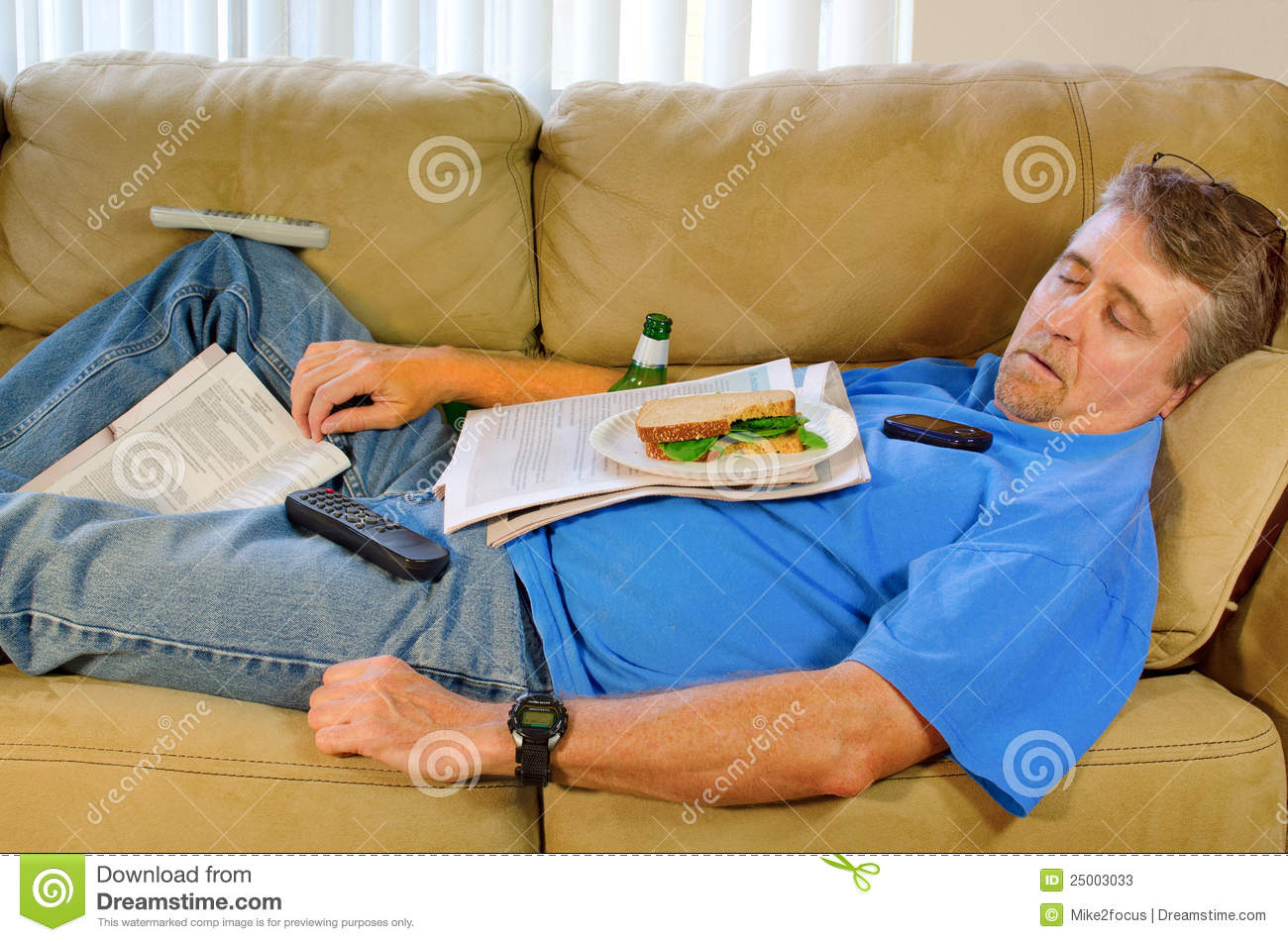 Busy But He S Sound Asleep On The Couch  He Is The Busy Sleeping Man