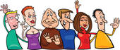 Cartoon Teenagers Group Group Of Happy People Cartoon People    