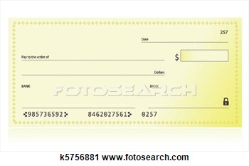 Clipart   Bank Check  Fotosearch   Search Clipart Illustration