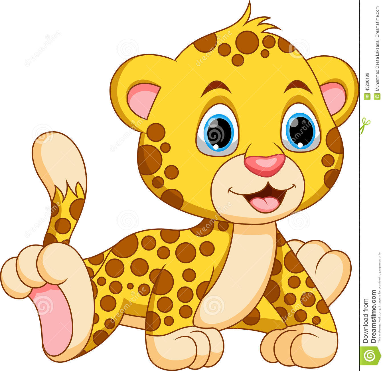 Cute Baby Cheetah Cartoon Stock Illustration   Image  43200189